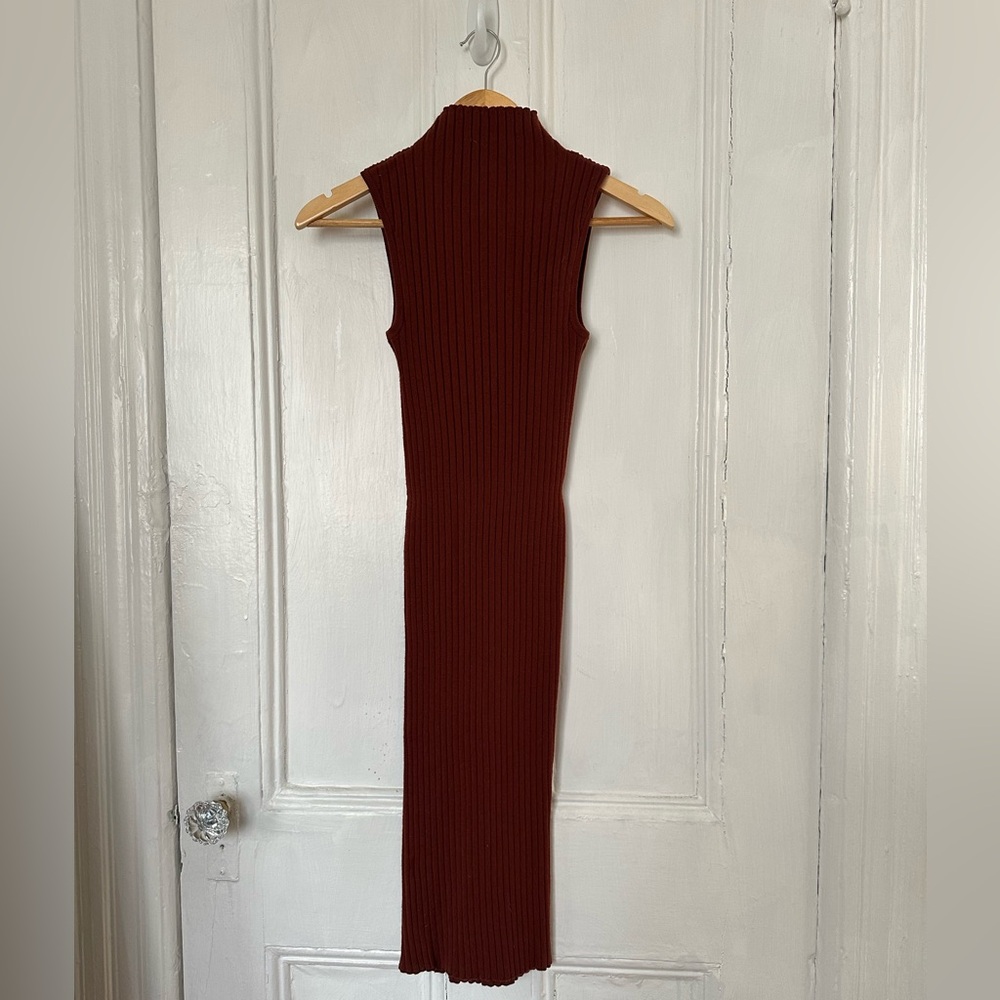 ***SOLD*** Wilfred ribbed turtleneck bodycon midi dress